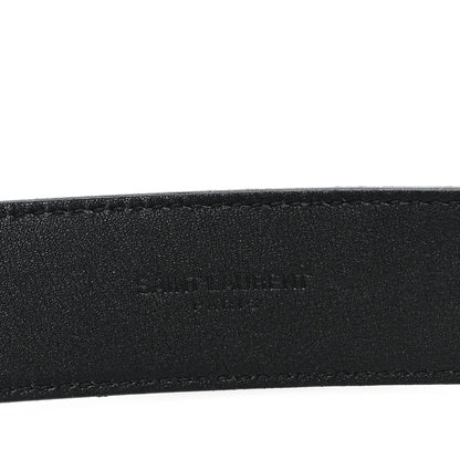 Saint Laurent Calfskin Monogram Square Buckle Belt 85 34 Black 3 of 6