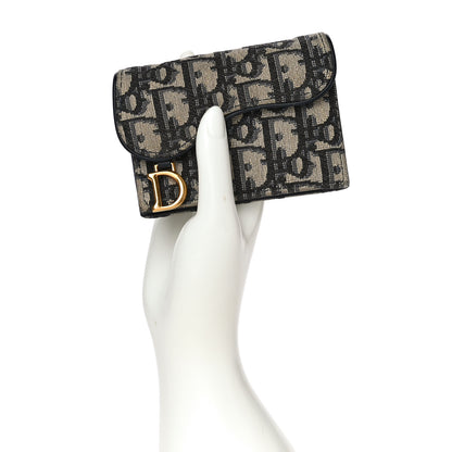 Christian Dior Oblique Saddle Card Holder Blue 2 of 11