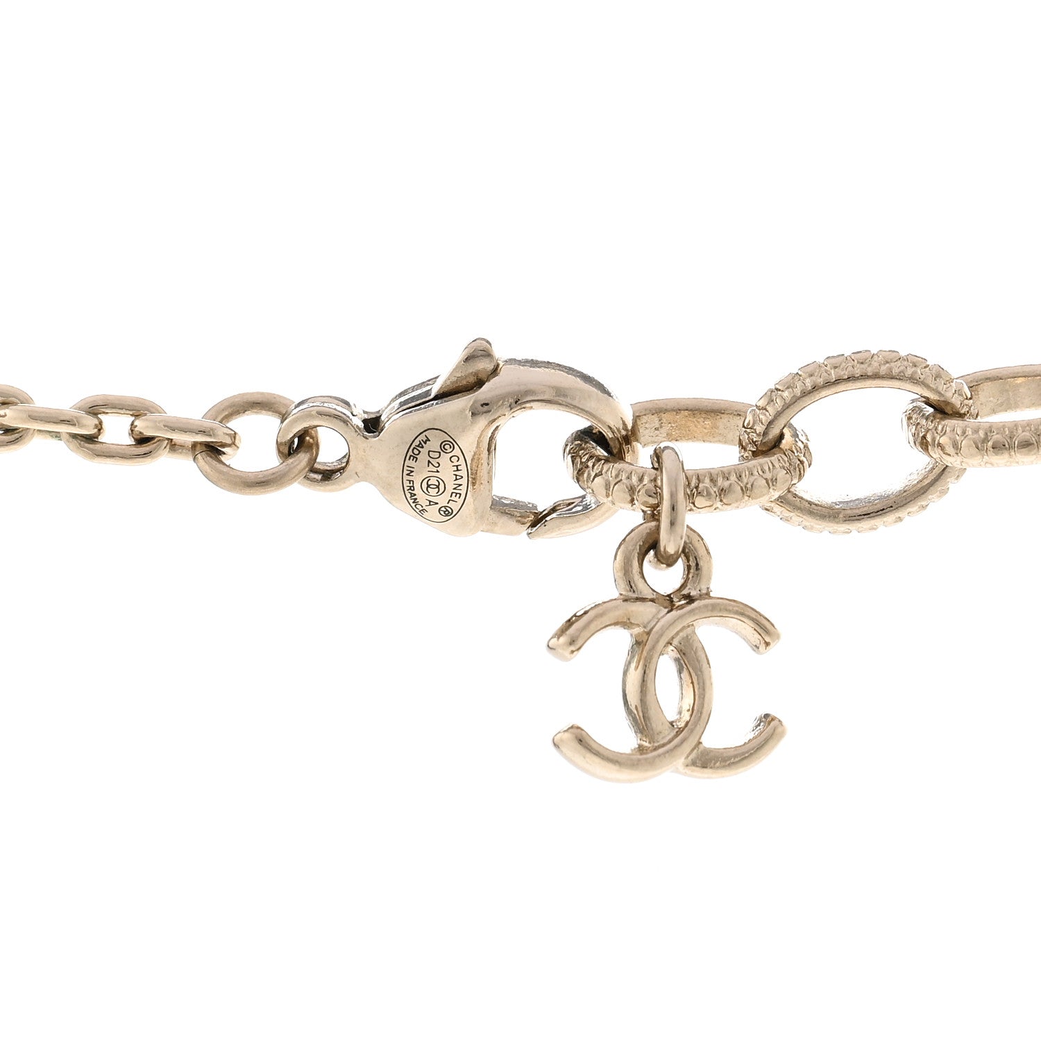 Chanel Metal Resin Enamel Crystal CC Necklace Gold Black White 5 of 7