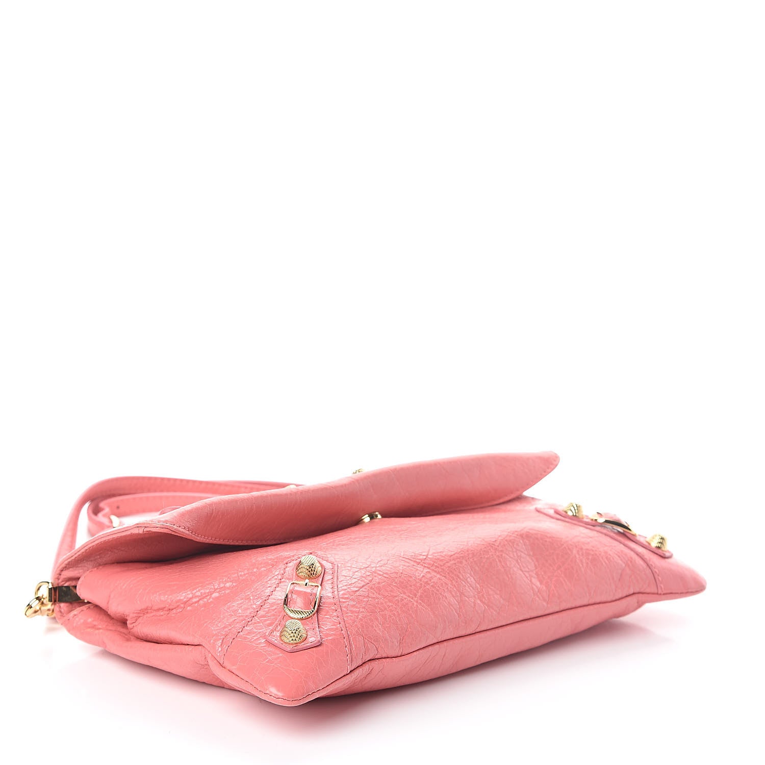 Balenciaga Agneau Giant 12 Gold Hardware Envelope Strap Clutch Rose Jaipur 4 of 9
