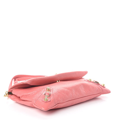 Balenciaga Agneau Giant 12 Gold Hardware Envelope Strap Clutch Rose Jaipur 4 of 9