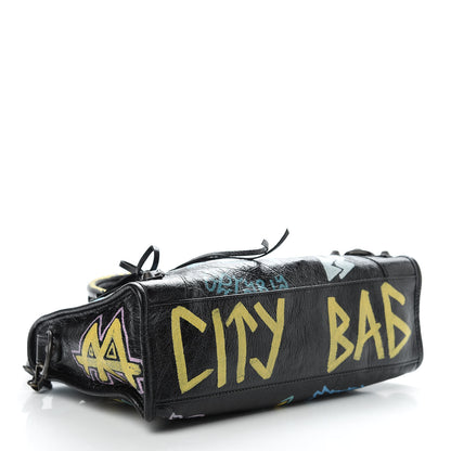 Balenciaga Agneau Graffiti All Over Classic Hardware S City Black Multicolor 4 of 10