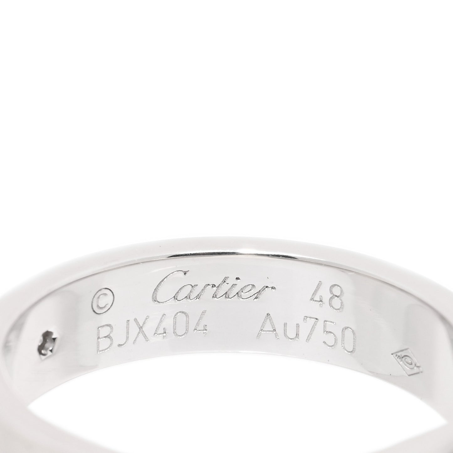 18K White Gold Diamond 4mm LOVE Wedding Band Ring 48 4.5
