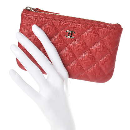 Chanel Caviar Quilted Small Cosmetic Case Red 2 of 8