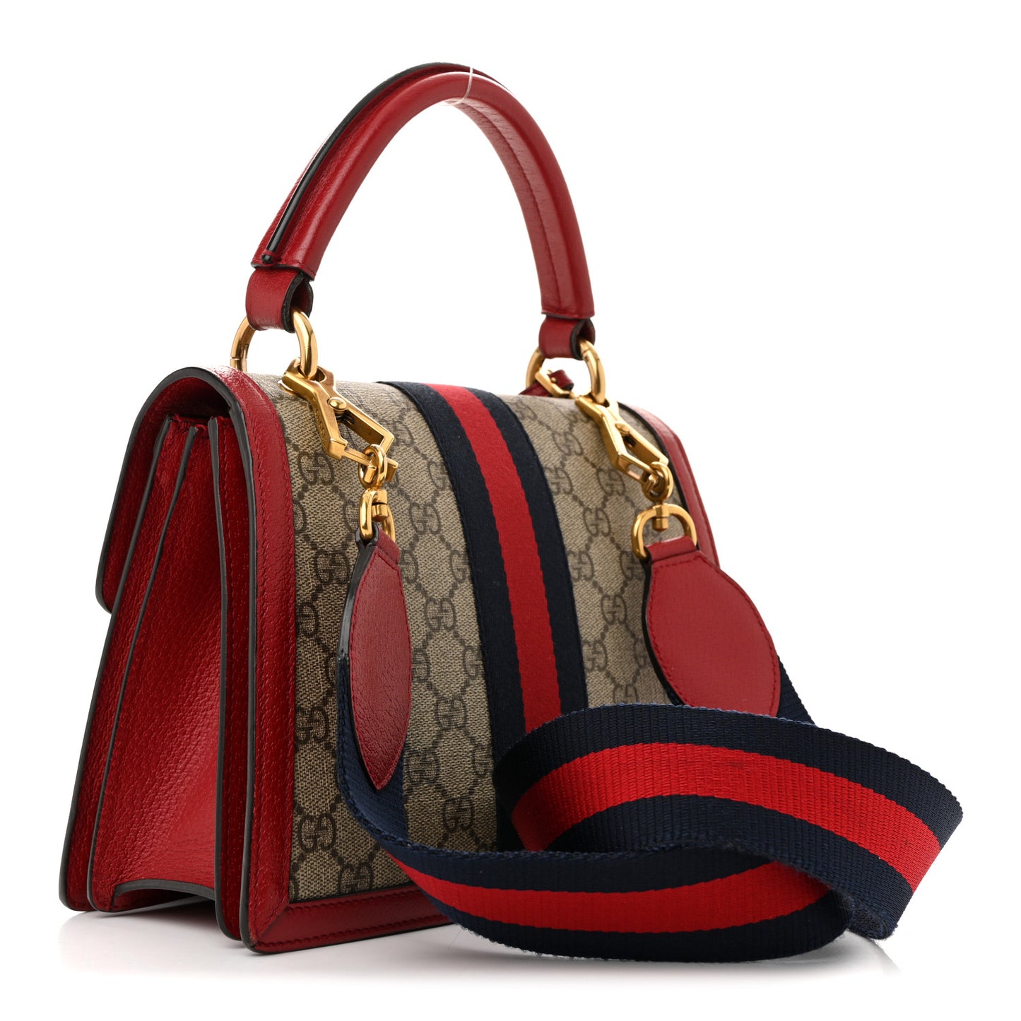 GG Supreme Monogram Small Queen Margaret Top Handle Bag Red