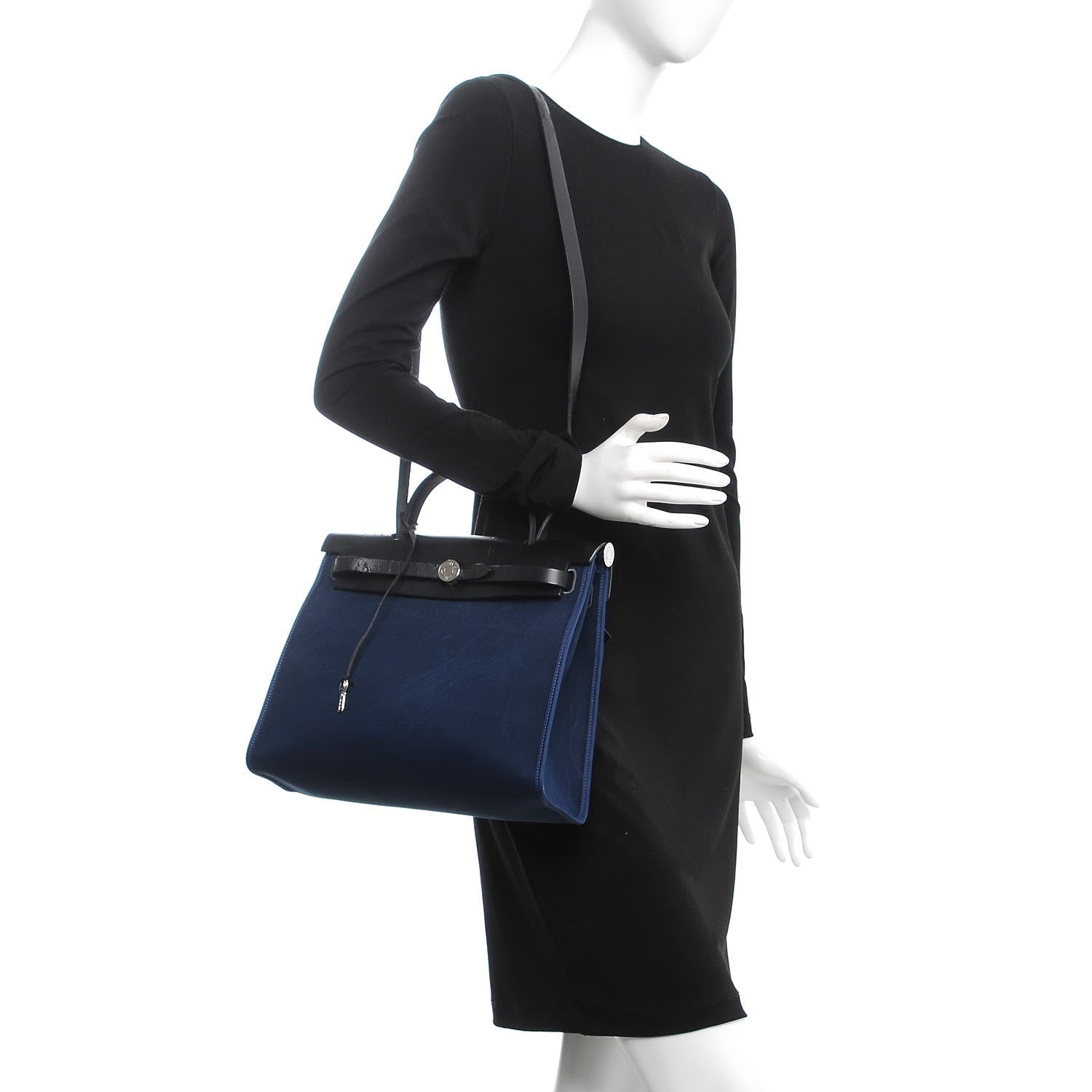 Hermes Toile Barenia Herbag Zip 31 PM Bleu de Prusse 2 of 12