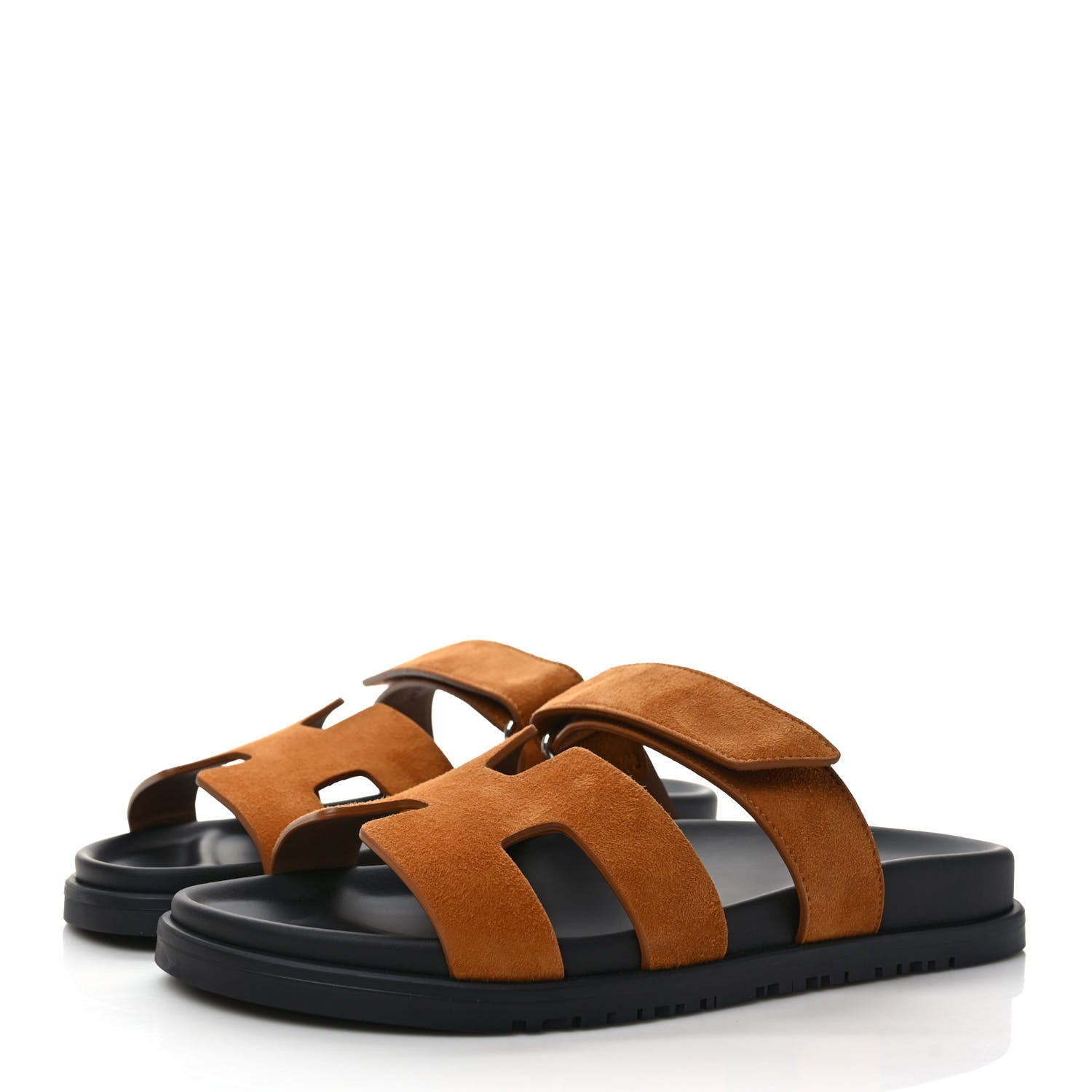 Hermes Suede Goatskin Womens Chypre Sandals 38.5 Naturel 3 of 9