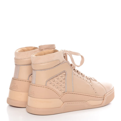 Christian Louboutin Calfskin Crosta Patent Spikes Mens Loubikick Flat Sneakers 41 Nude 4 of 8