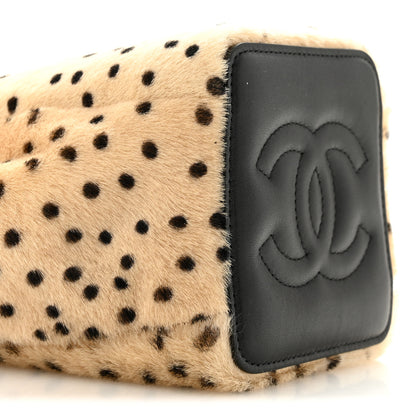 Chanel Pony Hair Cheetah Printed CC Chain Bucket Bag Light Beige Black 9 of 11