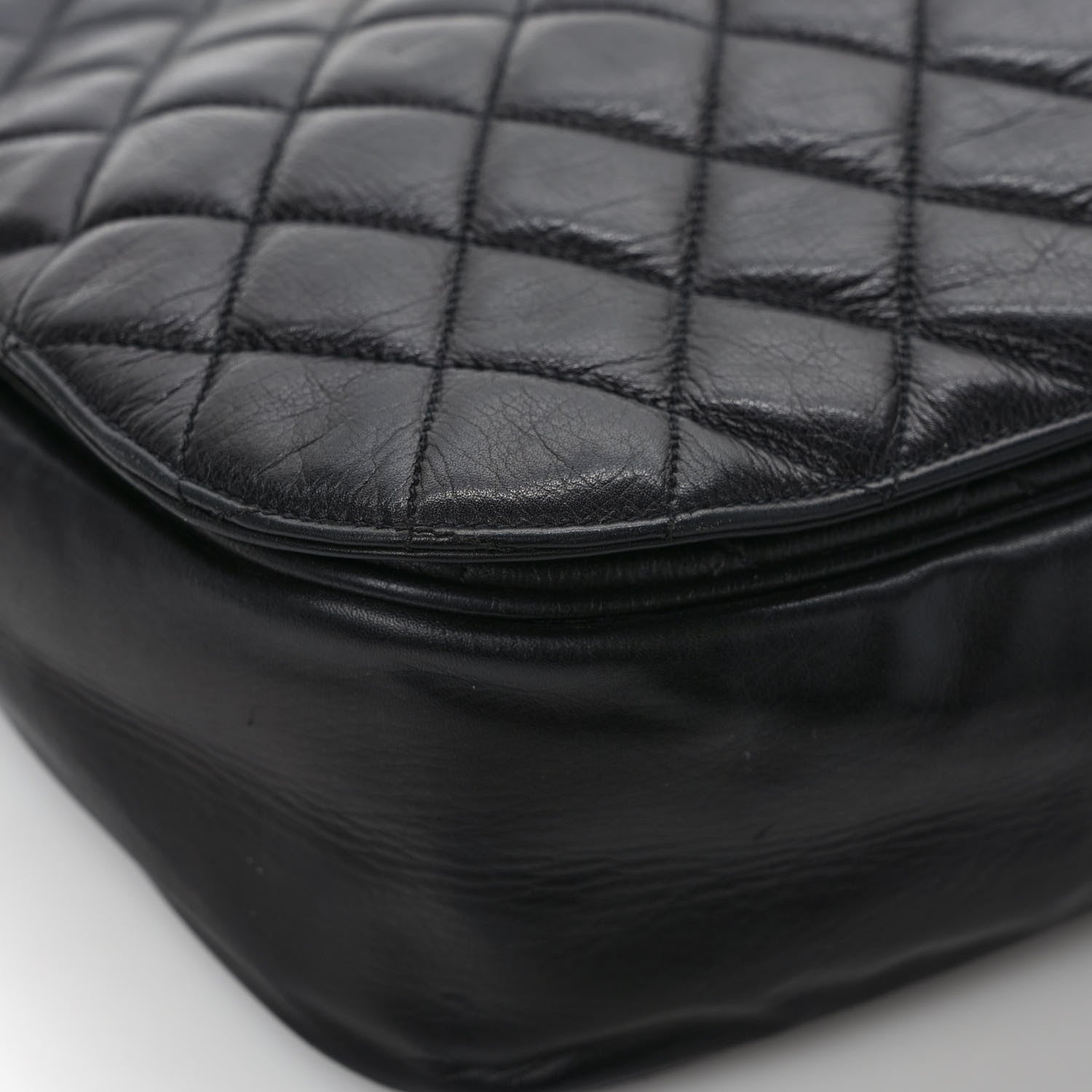 Chanel Aged Calfskin Quilted Messenger Bag Black 11 of 13