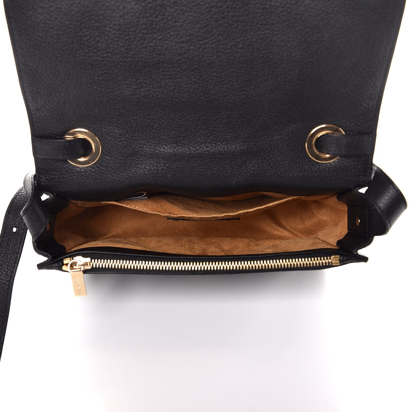 Pebbled Calfskin Rebel Crossbody Bag Black