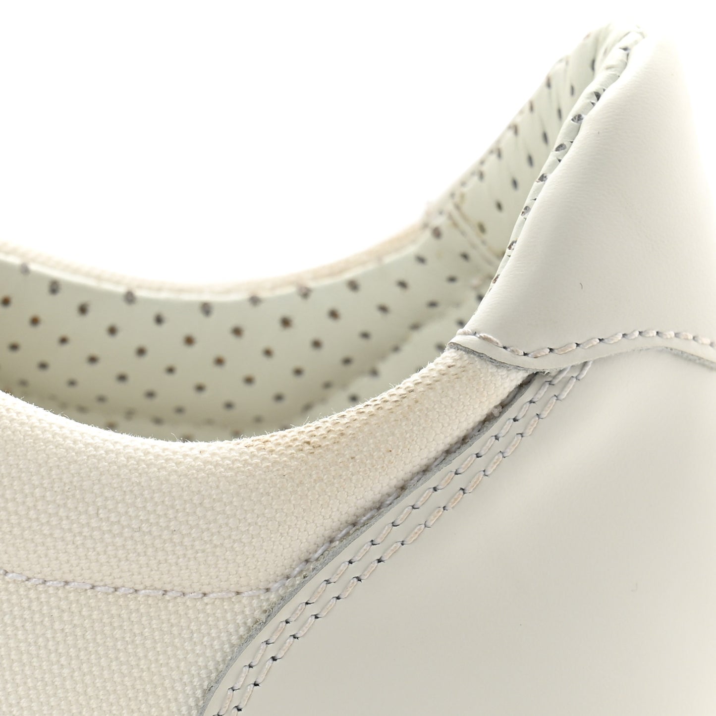 Toile Calfskin Espasneak Flat Sneaker 38 Ivory