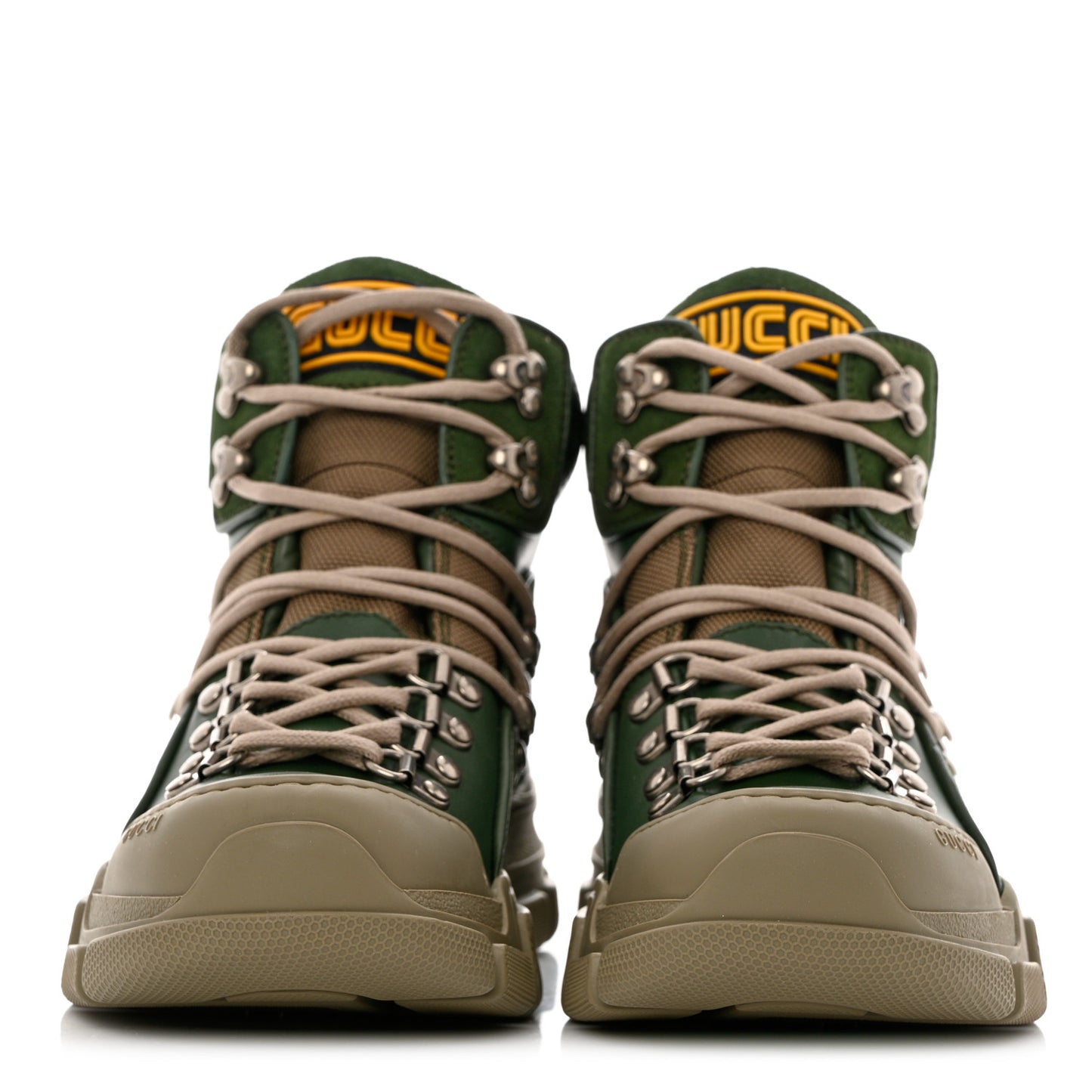 X SEGA Calfskin Suede Technical Canvas Womens Flashtrek High-Top Sneakers 36 Olive Green Ardesia