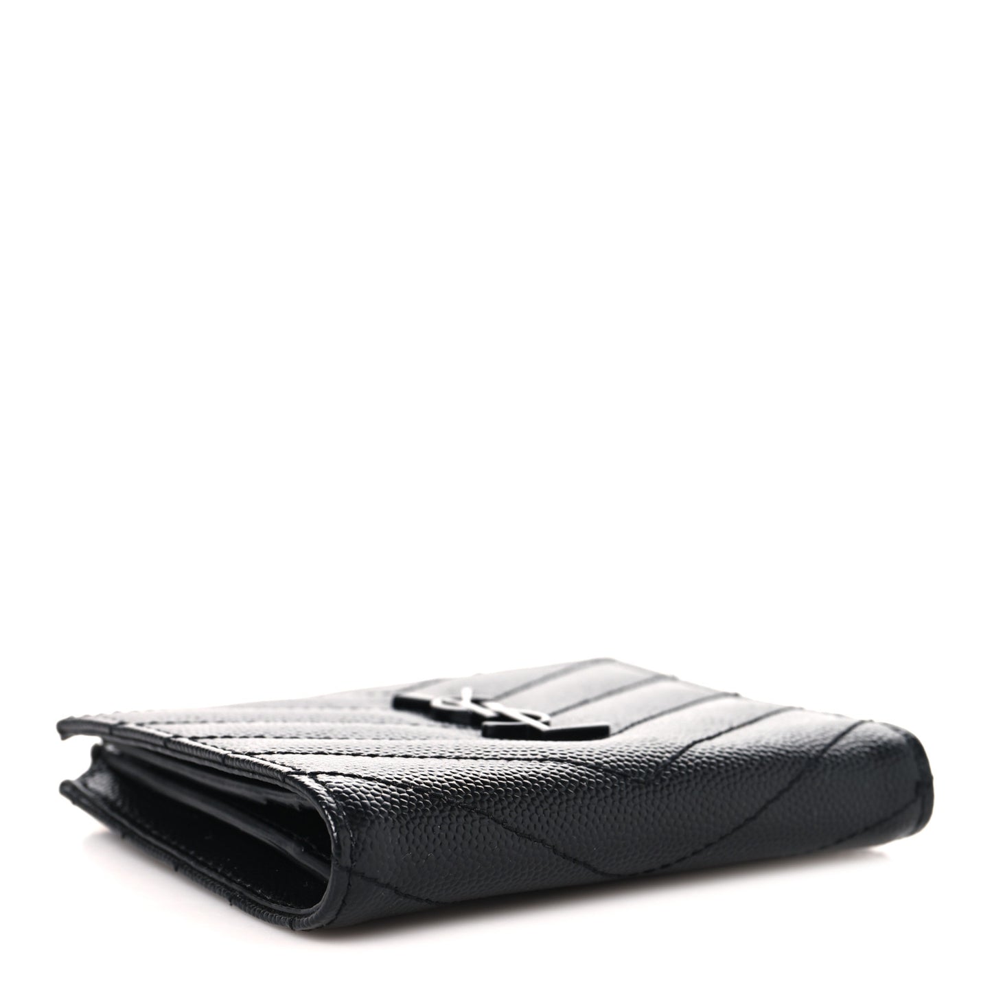 Grain De Poudre Matelasse Chevron Monogram Zipped Card Case Black Black
