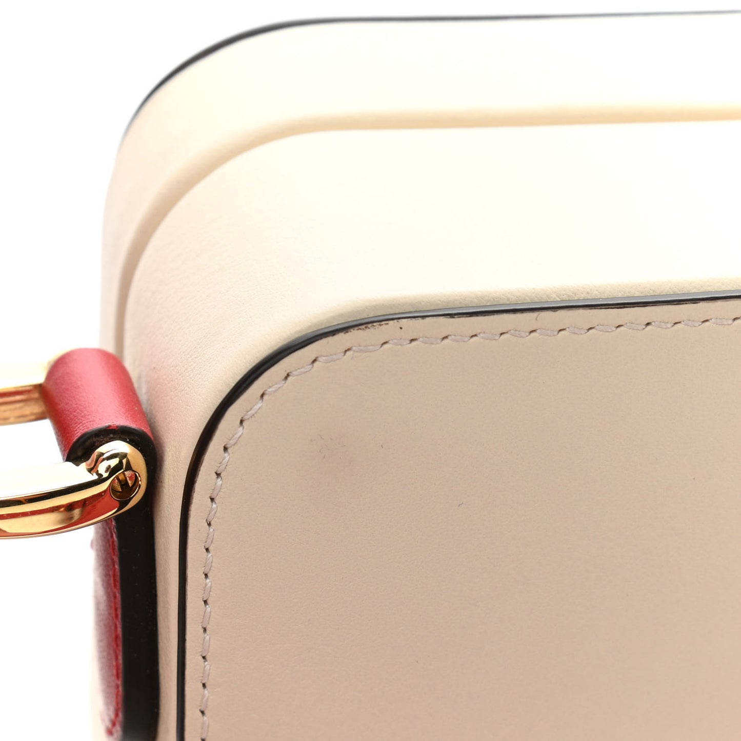 Vitello Eclipse Mini Interlocking G Shoulder Bag Mystic White Hibiscus Red