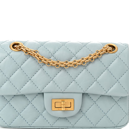 Chanel Aged Calfskin Quilted 2.55 Reissue Mini Flap Light Blue 8 of 11