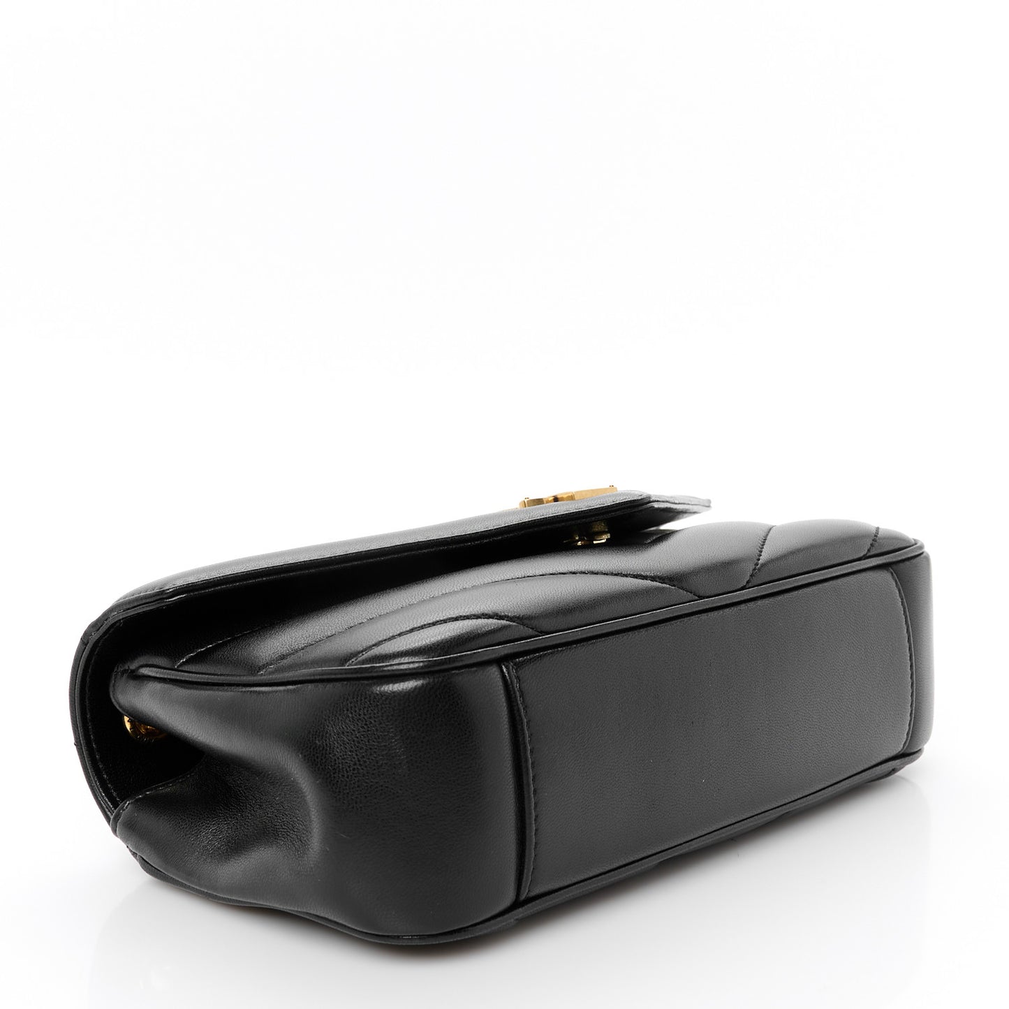 Lambskin Chevron Quilted Small Loulou Black