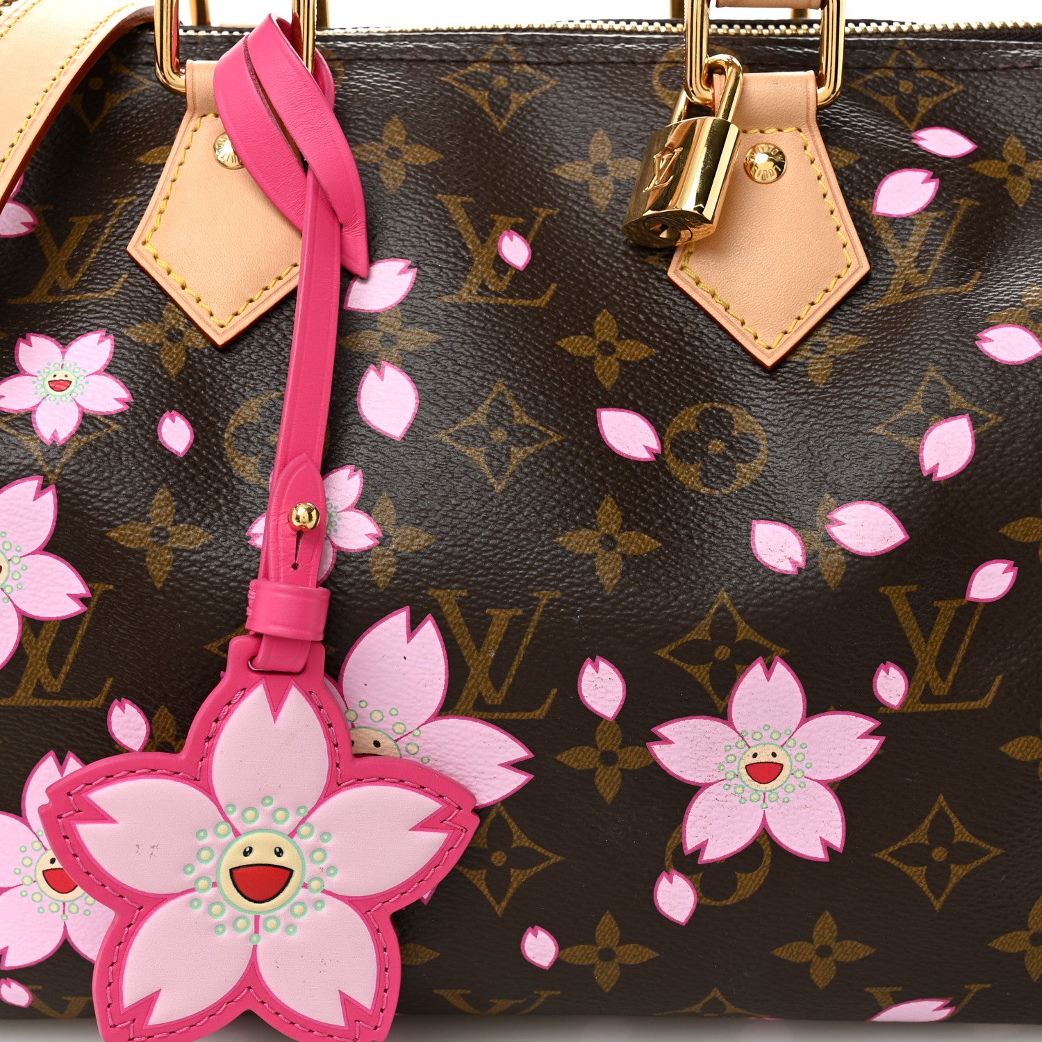 Louis Vuitton LV X TM Monogram Cherry Blossom Speedy Bandouliere 25 Sakura Brown 7 of 11