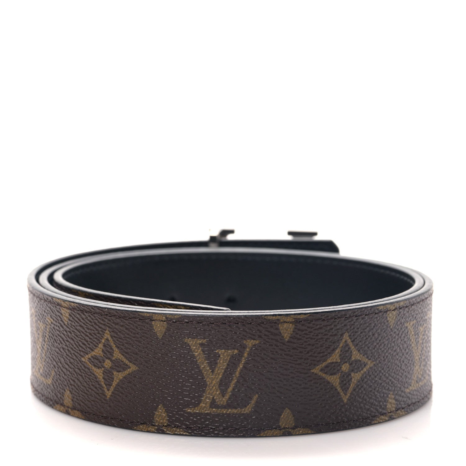 Louis Vuitton Calfskin Monogram 40mm LV Initiales Reversible Belt 90/36 Black 2 of 5