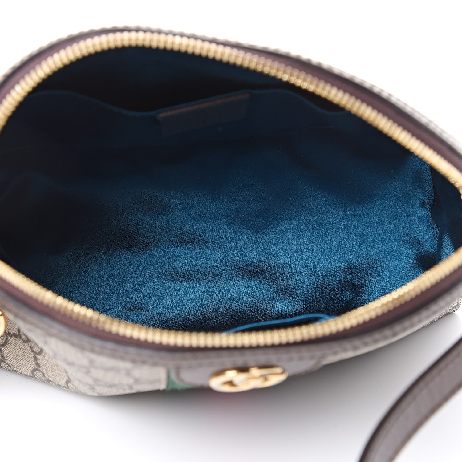 Gucci GG Supreme Monogram Textured Dollar Calfskin Web Small Ophidia Dome Shoulder Bag Beige Ebony New Acero 5 of 11