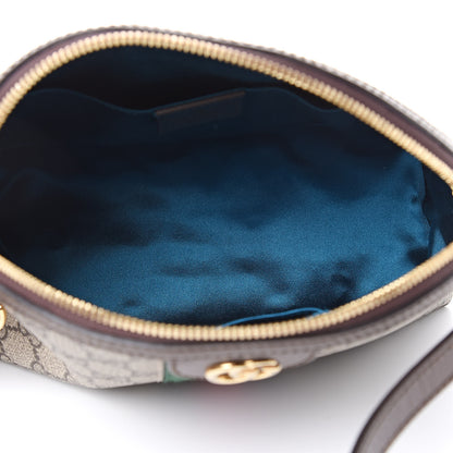 Gucci GG Supreme Monogram Textured Dollar Calfskin Web Small Ophidia Dome Shoulder Bag Beige Ebony New Acero 5 of 11