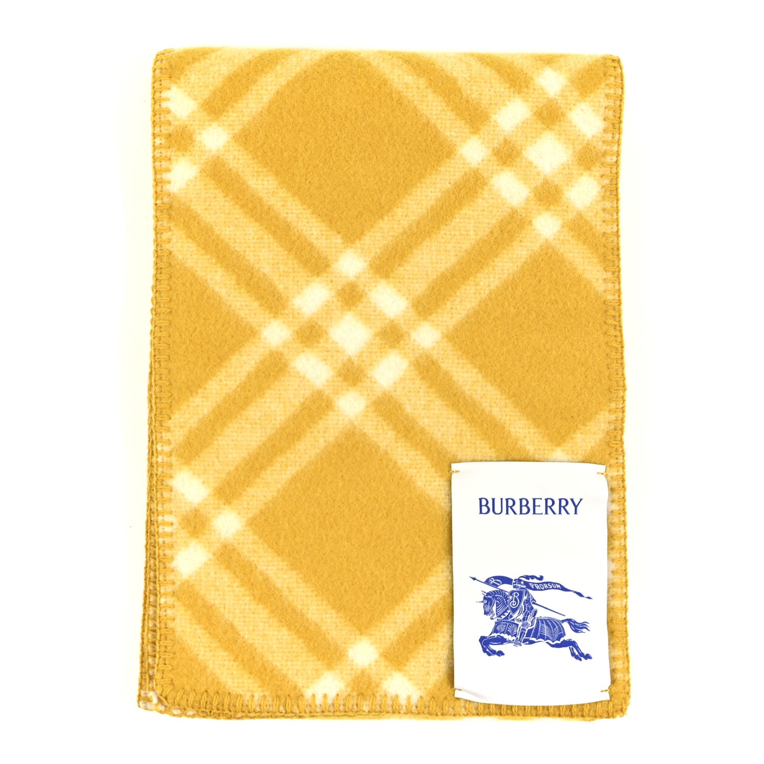Burberry Wool Check Tri Bar Scarf Pear 1 of 8