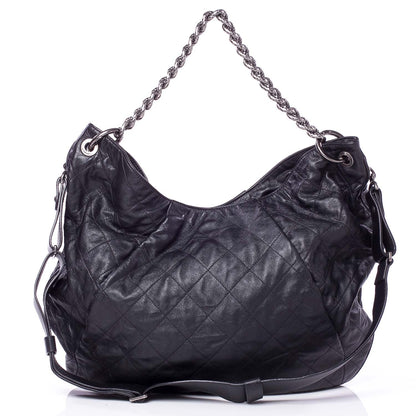 Chanel Calfskin Coco Pleats Hobo Black 4 of 9