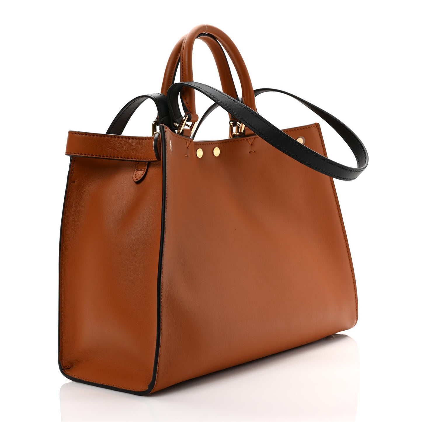 Vitello Seta Century Small Peekaboo X-Tote Brandy Black