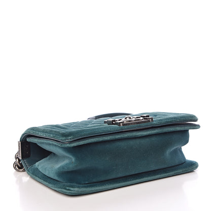 Chanel Velvet Quilted Small Boy Flap Turquoise 4 of 22