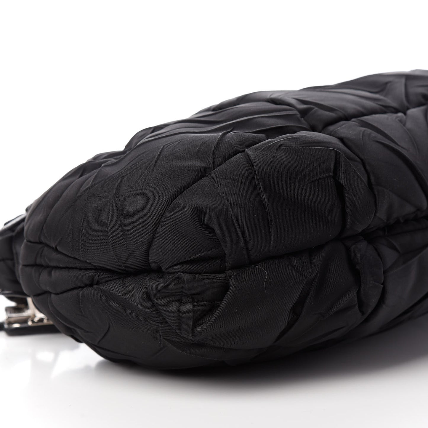 Tessuto Nylon Quilted Shoulder Bag Black