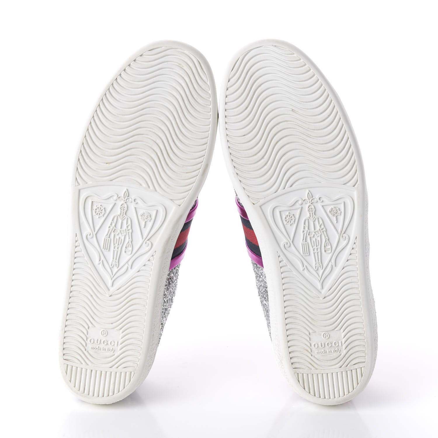 Gucci Glitter Web Womens Ace Sneakers 37 Silver 5 of 10