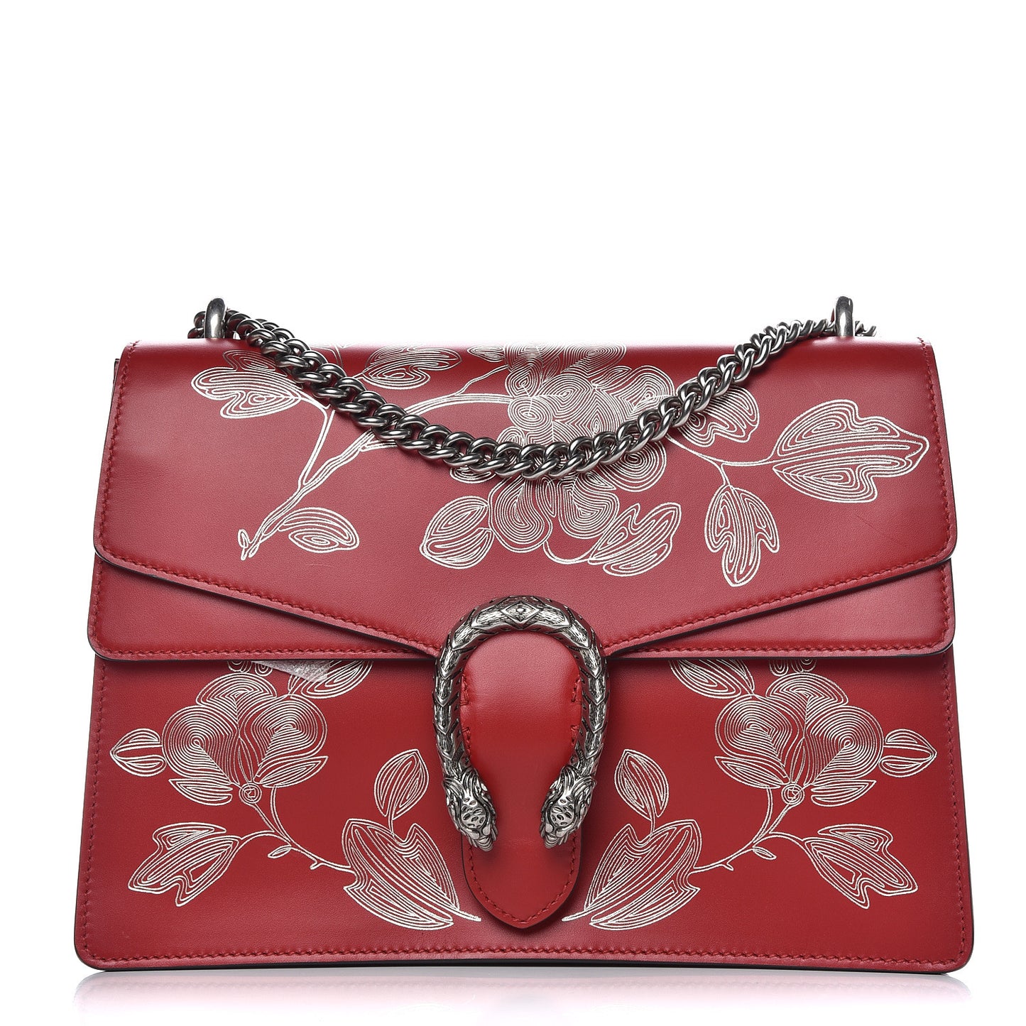 Calfskin Chinese New Year Medium Dionysus Shoulder Bag Hibiscus Red