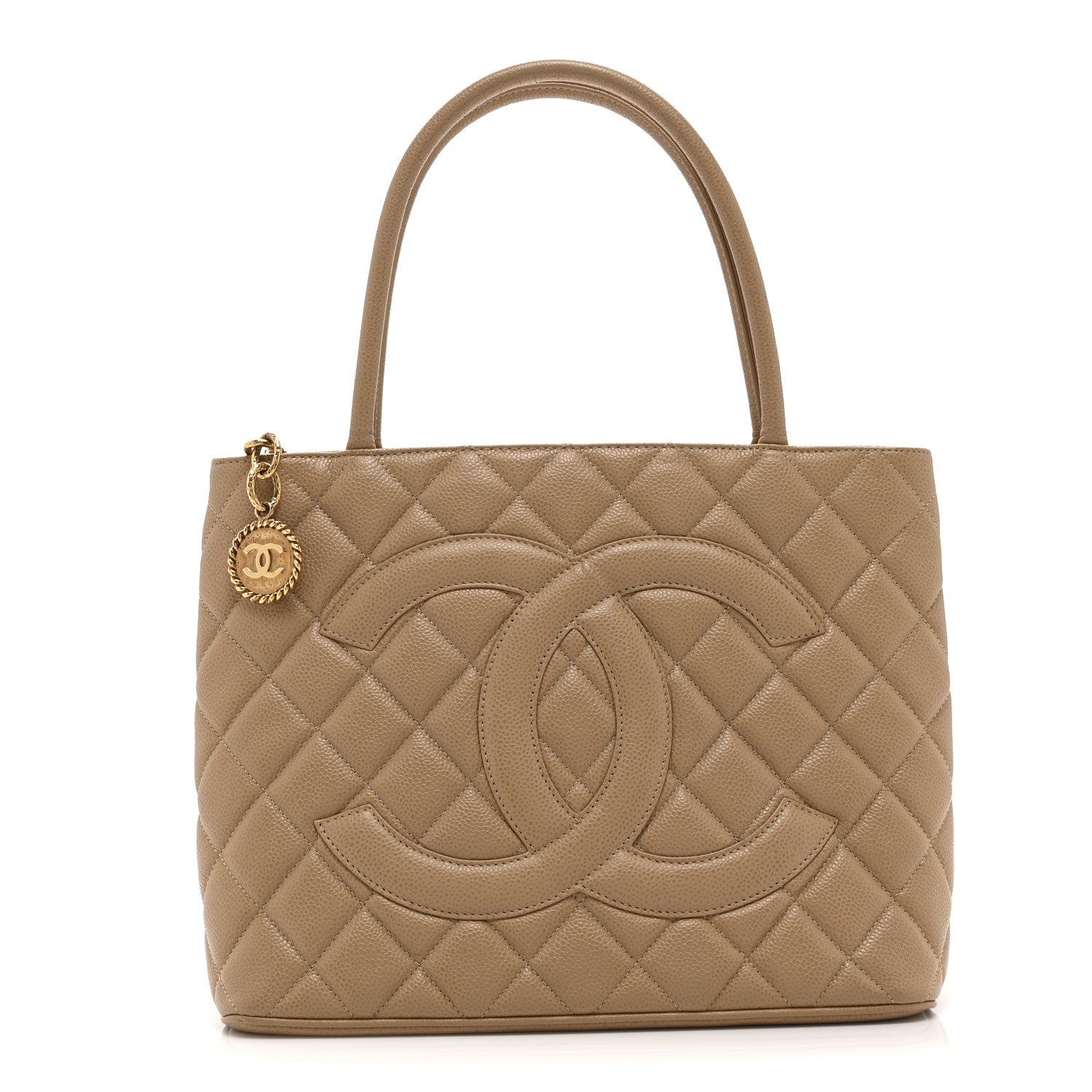 Chanel Caviar Quilted Medallion Tote Beige 1 of 10