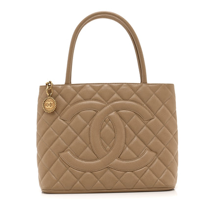 Chanel Caviar Quilted Medallion Tote Beige 1 of 10