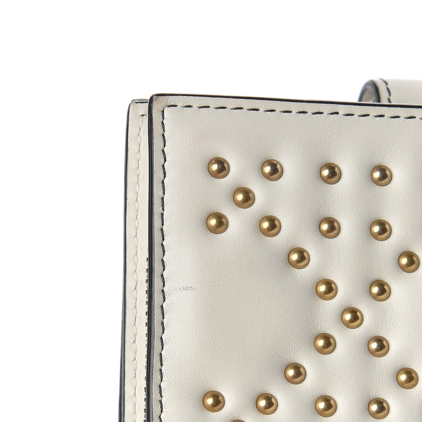 Lambskin Cannage Studded Lady Dior Eden Wallet White