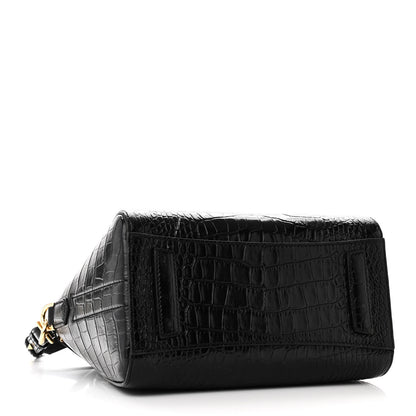 Givenchy Calfskin Crocodile Embossed Mini Antigona Black 4 of 10
