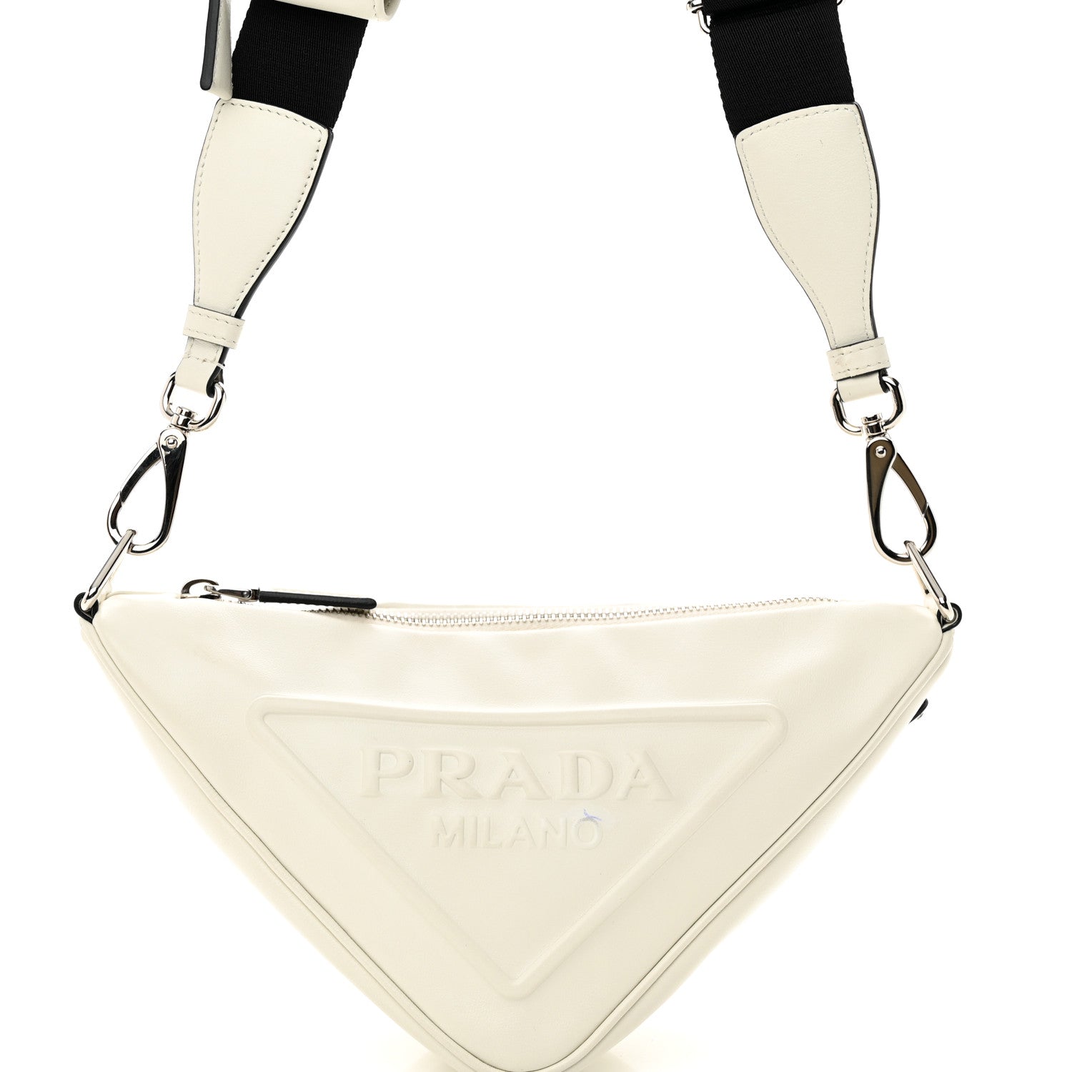 Prada Grace Lux Triangle Shoulder Bag White 8 of 10