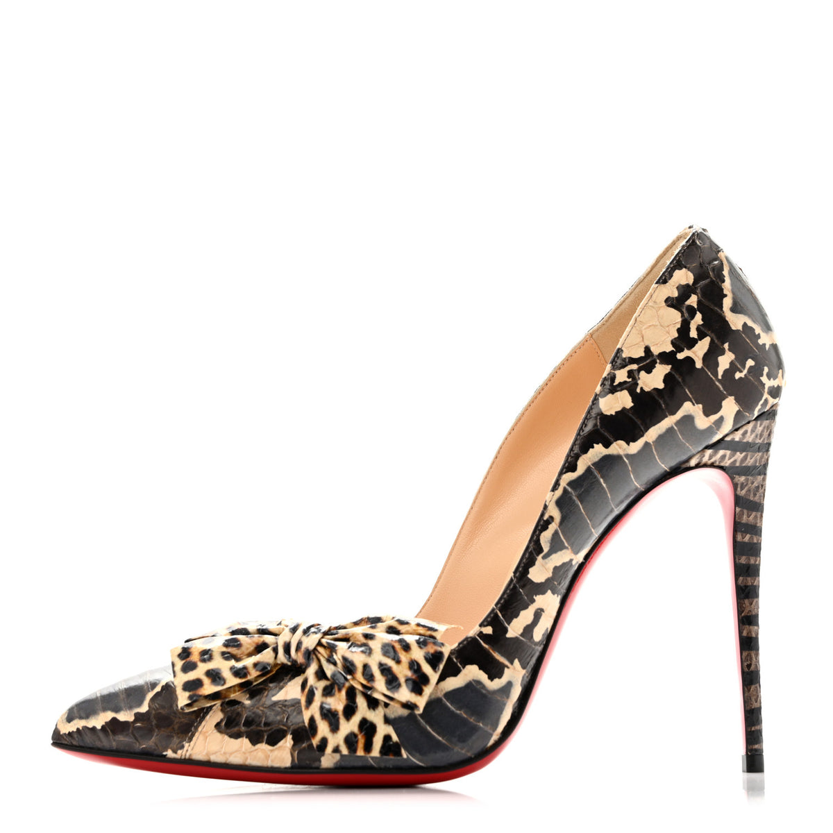 Christian Louboutin Ayers Watersnake Madame Menodo 100 Pumps 39 Black Gold 1 of 13