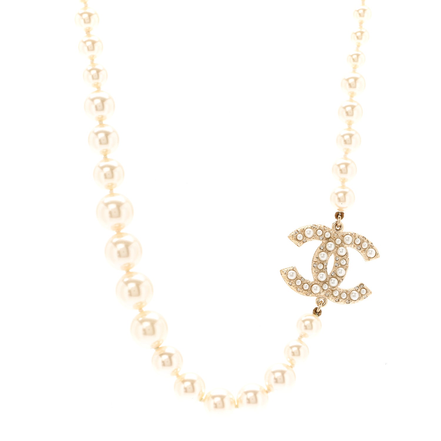 Chanel Pearl CC 100th Anniversary Necklace Light Gold 1 of 6