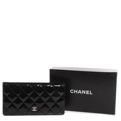 Chanel Glitter Patent Yen Wallet Black 5 of 9