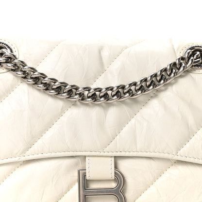 Balenciaga Crushed Calfskin Quilted Small Crush Chain Bag Optic White 8 of 10