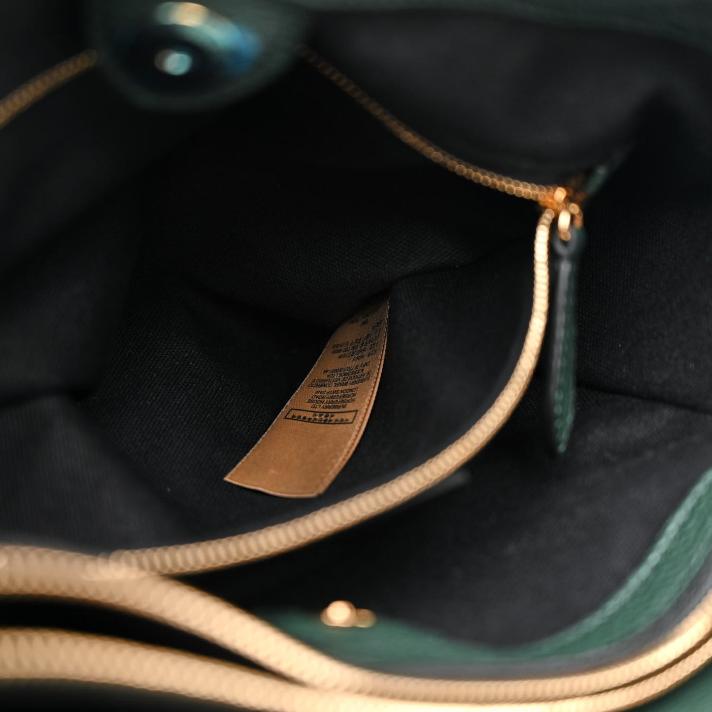 Derby Calfskin House Check Medium Banner Tote Dark Bottle Green