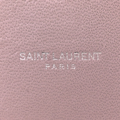 Saint Laurent Sheepskin Matelasse Chevron Monogram Medium College Bag Rose Poudre 13 of 19