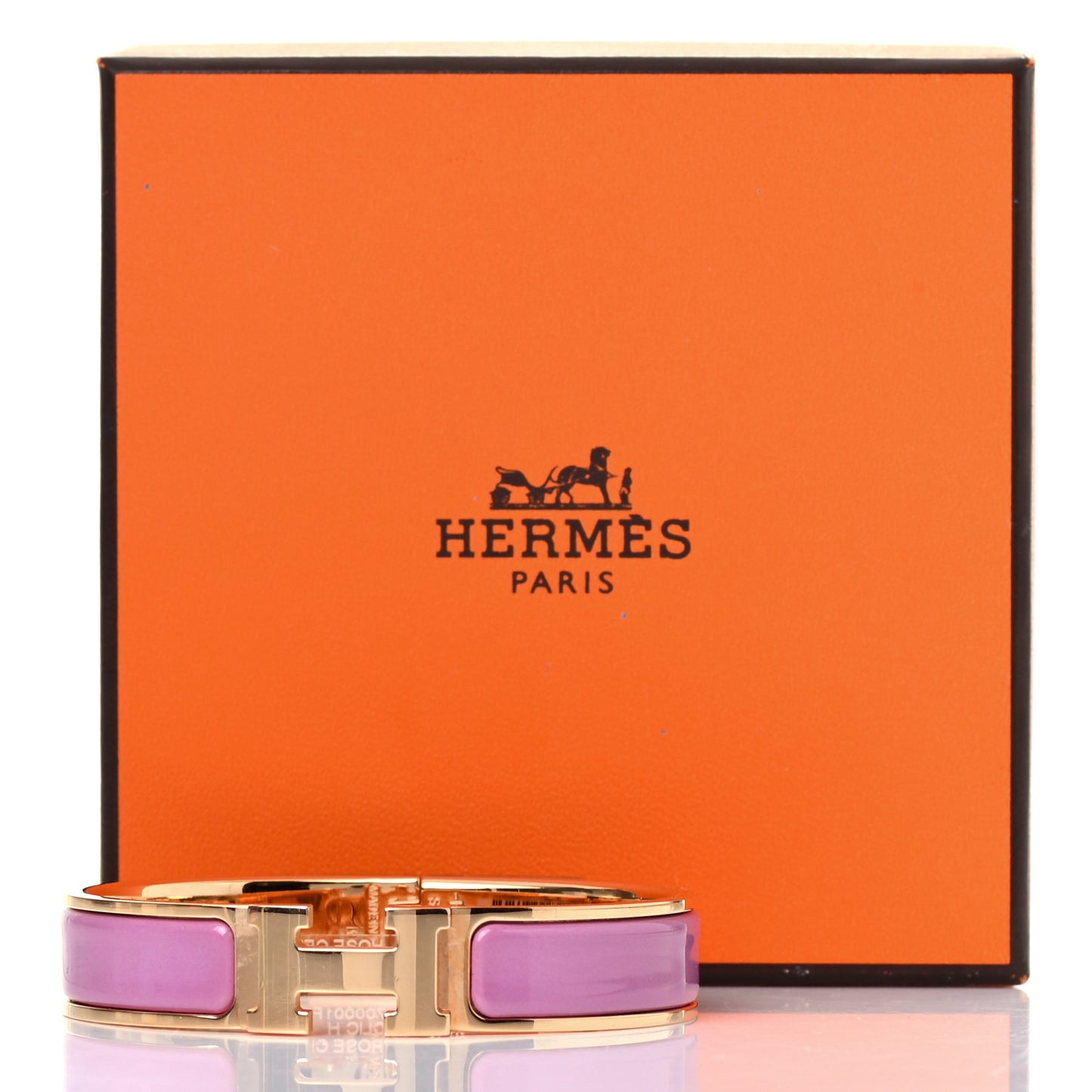 Enamel Narrow Clic Clac H Bracelet PM Rose Cendre