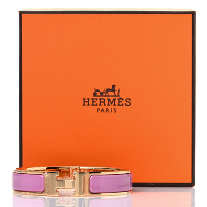 Hermes Enamel Narrow Clic Clac H Bracelet PM Rose Cendre 4 of 4