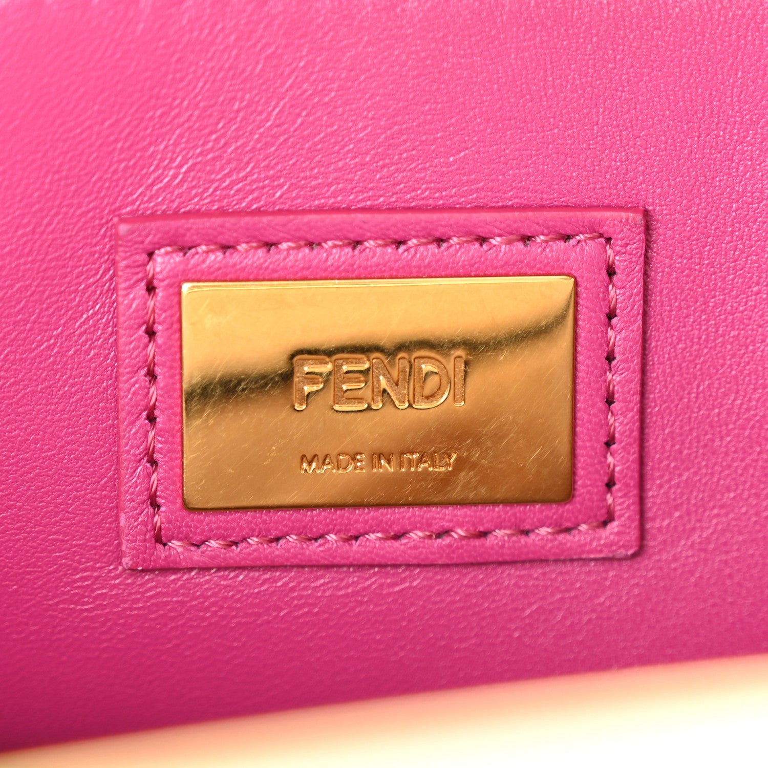 Fendi Vitello Seta Shiny Nappa Medium Peekaboo Iconic Satchel Grigio Polvere Magenta 7 of 12