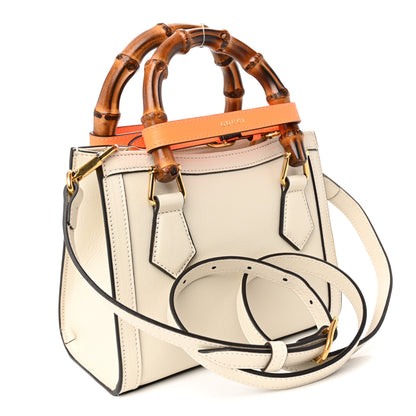 Gucci Wonka Grain Calfskin Mini Diana Tote Bag Mystic White Orange Fluo 3 of 11