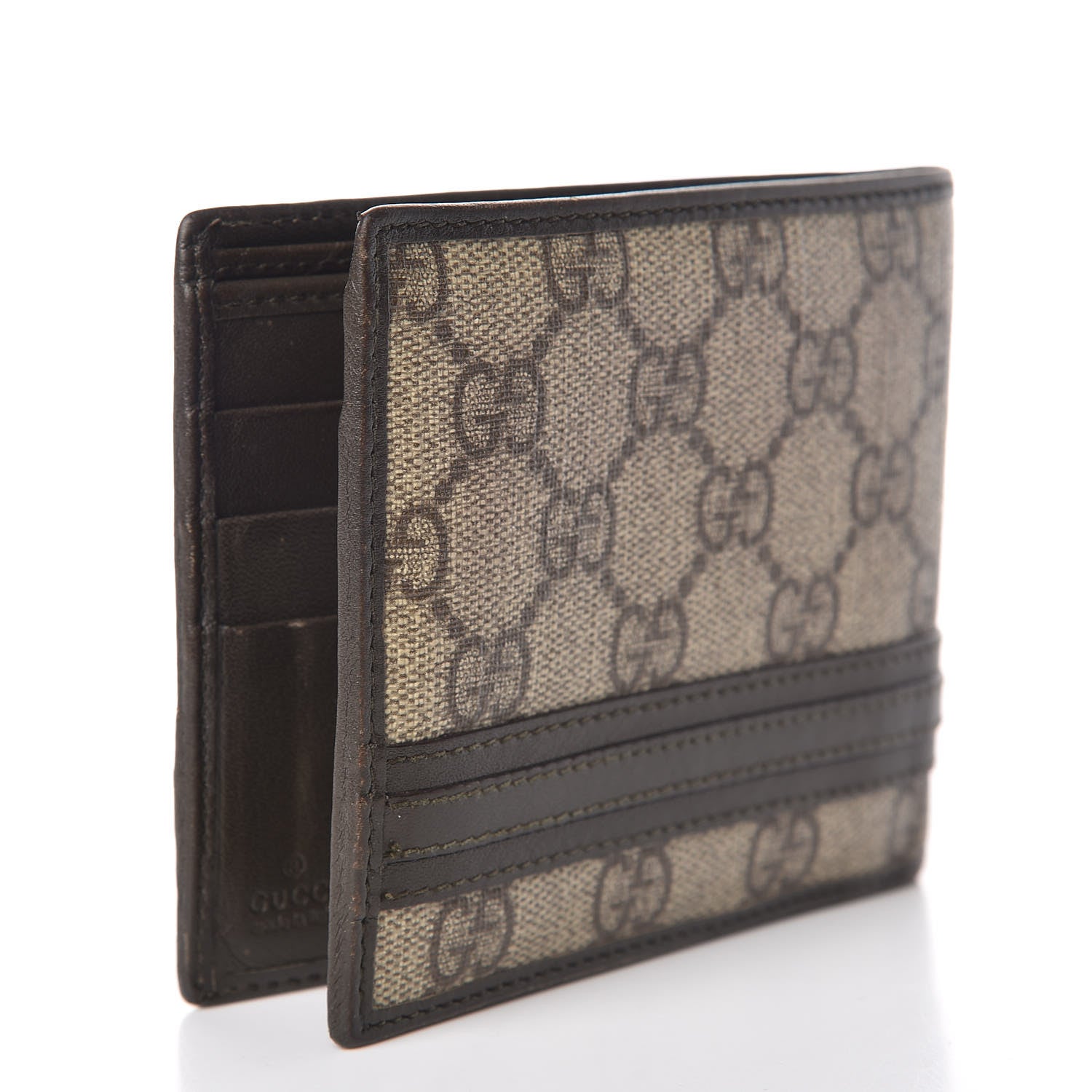 Gucci GG Supreme Monogram Bi-Fold Wallet Brown 3 of 11