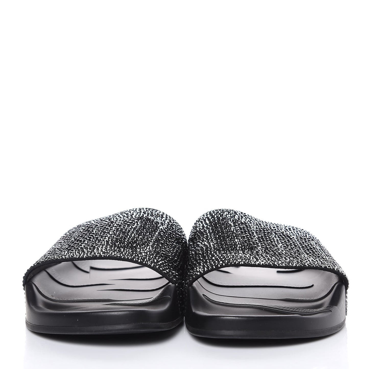 Crystal Pool Slide Sandals 38 Black