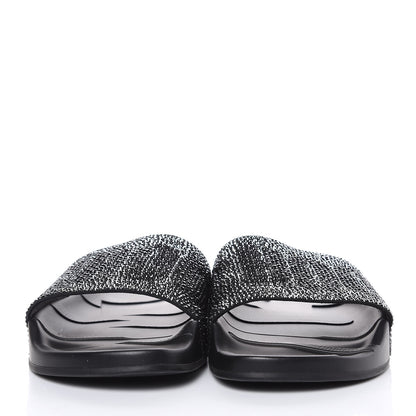 Jimmy Choo Crystal Pool Slide Sandals 38 Black 2 of 7